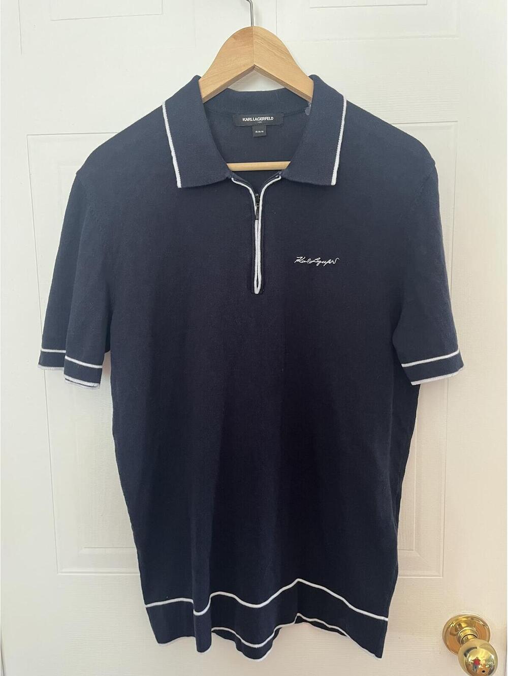# 155 Karl Lagerfeld zipup navy polo shirt